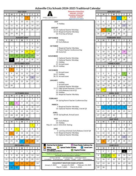 Asheville School Calendar