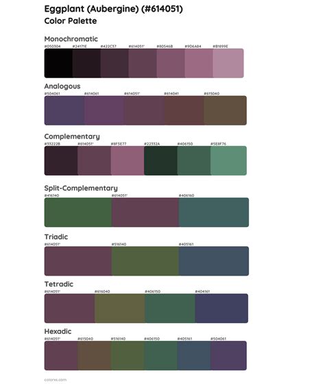 Aubergine Color Palette