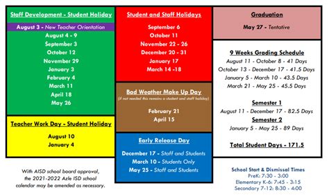 Azle Isd Calendar Overview