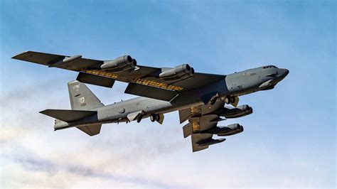 B-52 Stratofortress taking off from a runway