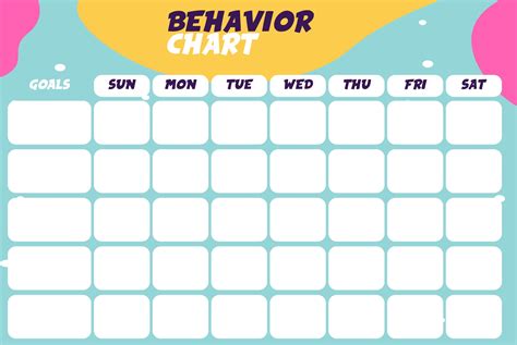 Printable behavior chart template for behavior modification