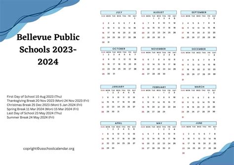 Bellevue Public Schools Nebraska Calendar Image 3