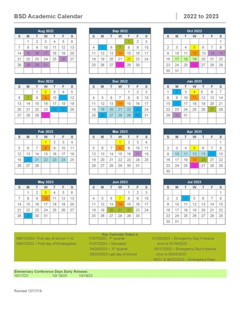 Bellevue School District Calendar Benefits