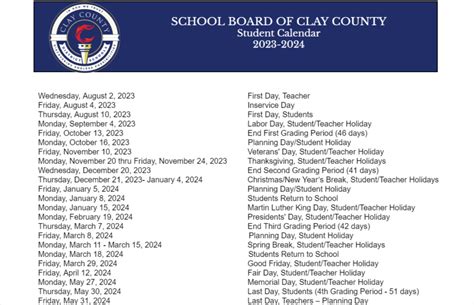 Benefits of Clay County Schools Calendar