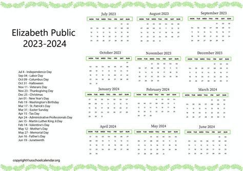 Benefits of Elizabeth Public Schools Calendar