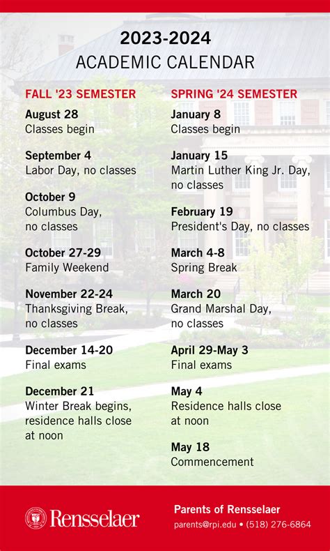 Benefits of RPI Academic Calendar