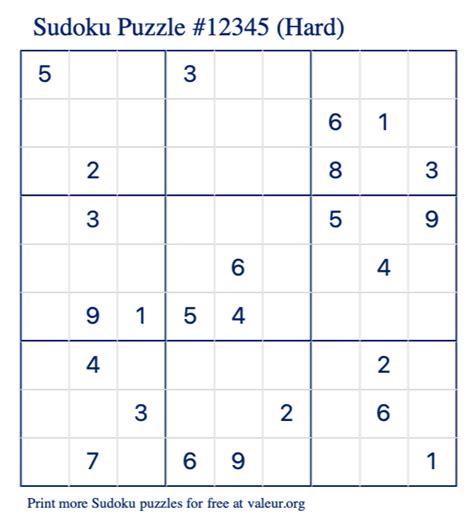 Benefits of Using Free Printable Sudoku Puzzles