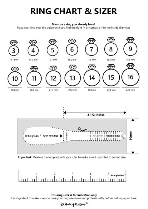 Benefits of Using a Printable Ring Size Chart Guide