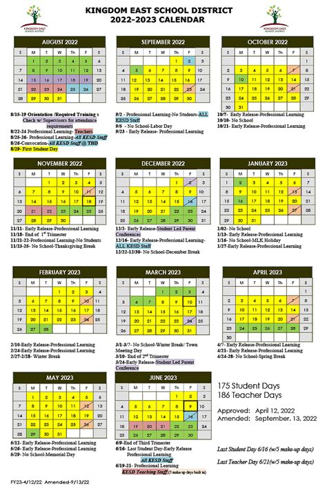 Benefits of the EASD School District Calendar