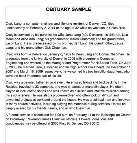 Best Practices for Writing an Obituary