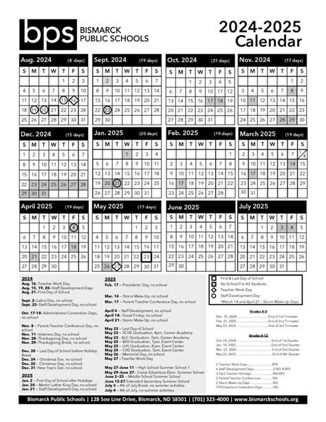 Bismarck School Calendar Holidays