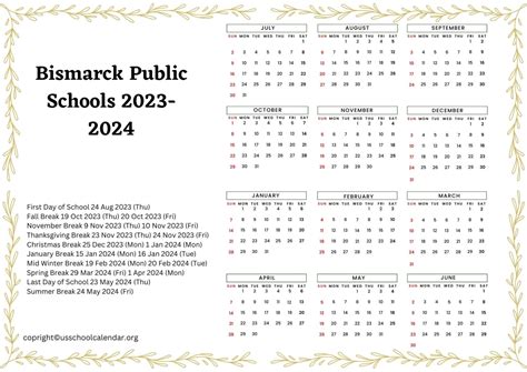 Bismarck School Calendar Sports Events