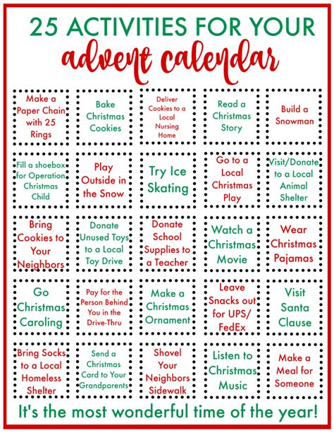 Blank Advent Calendar Ideas for Adults