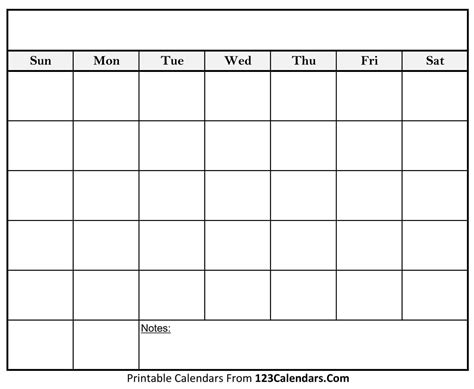 Blank Calendar Printable Template Benefits