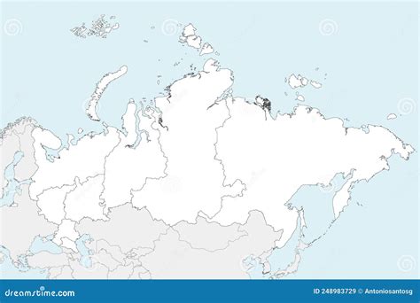 Blank Map of Russia for Education and Reference