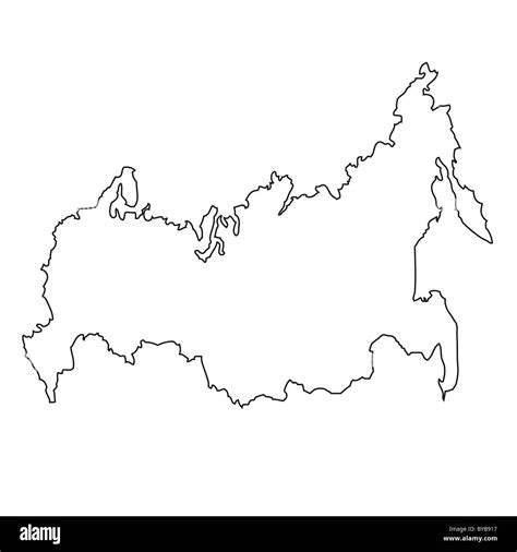 Blank Map of Russia for Education and Reference