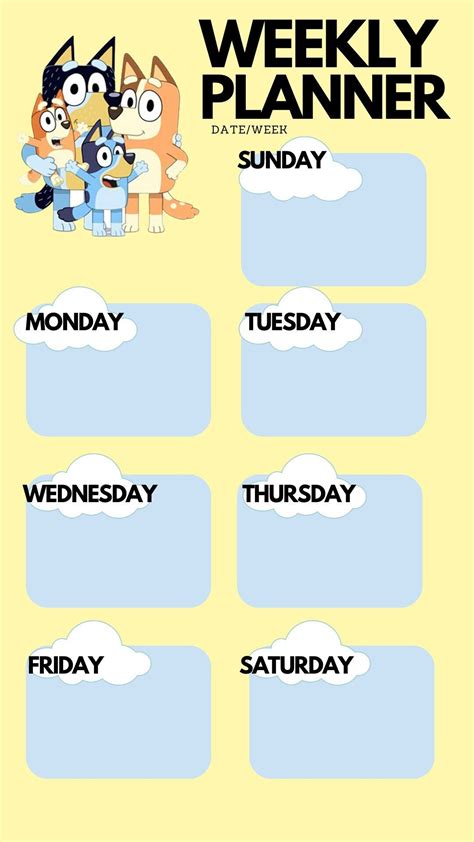 Bluey Weekly Planner