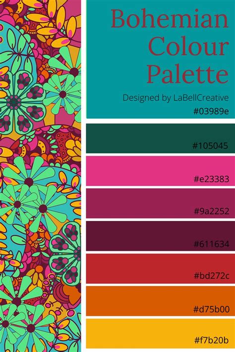 Bohemian Fashion Colour Palette