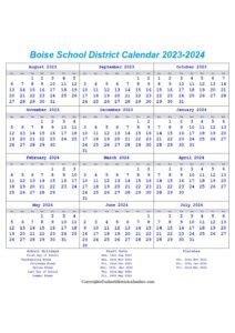 Boise School Calendar