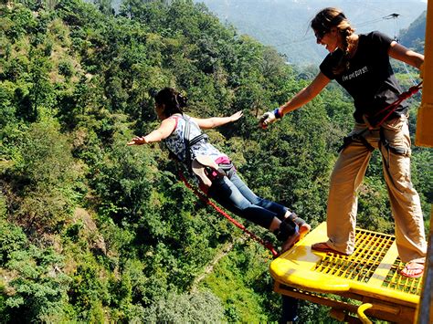 Bungee Jumper Experiencing the Adrenaline Rush