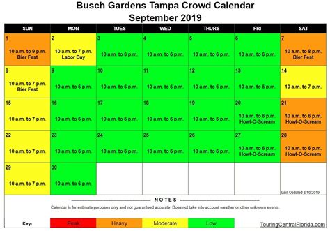 Busch Gardens Crowd Calendar Guide