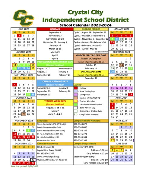 CCISD Calendar Contact