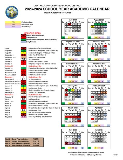 CCSD Academic Calendar Image 1