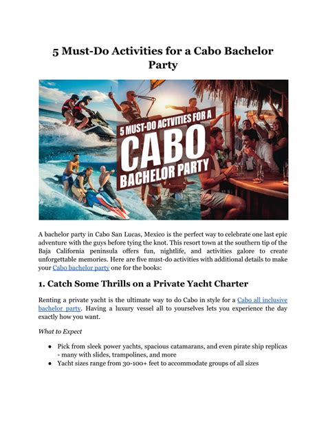 Cabo Bachelor Party Adventure Activities