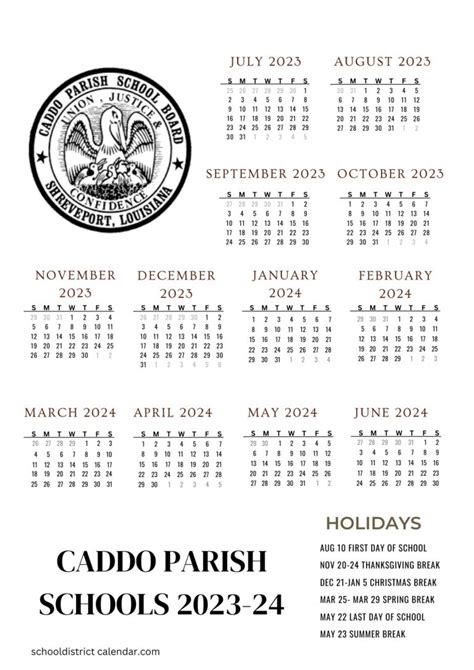 Caddo Parish Schools Calendar Image 3