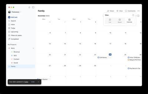 Calendar Features