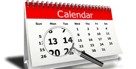 Calendar Important Dates