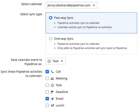 Calendar Sync Features