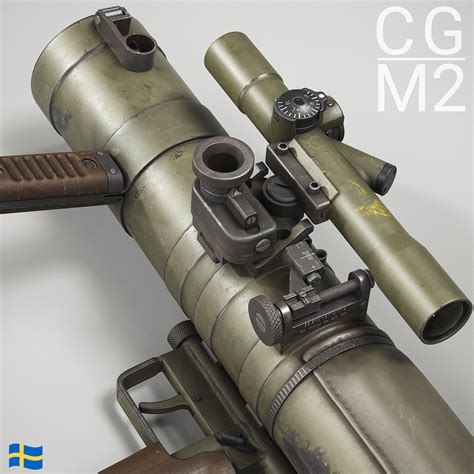 A close-up of the Carl Gustaf M2