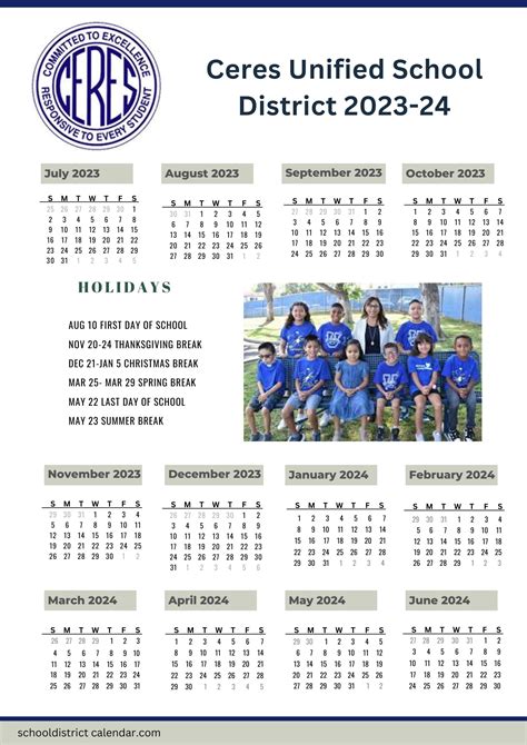 Ceres Unified School District Calendar Image 1