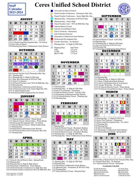 Ceres Unified School District Calendar Image 3