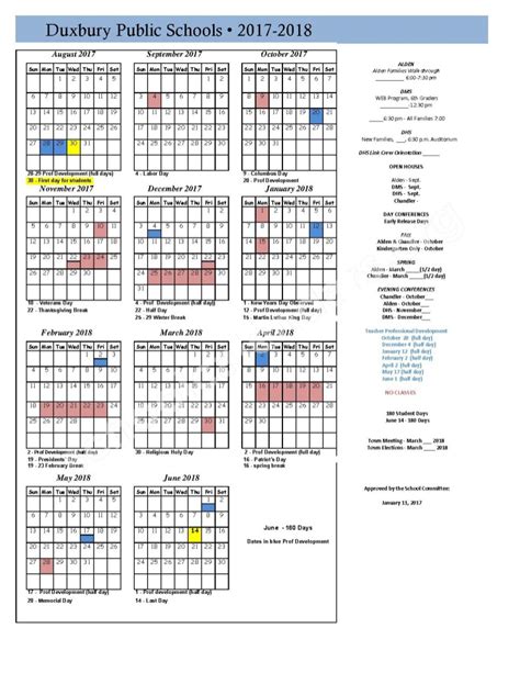 Chandler District School Calendar Back-to-School Nights