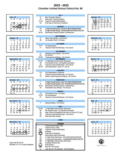 Chandler District School Calendar School Activities