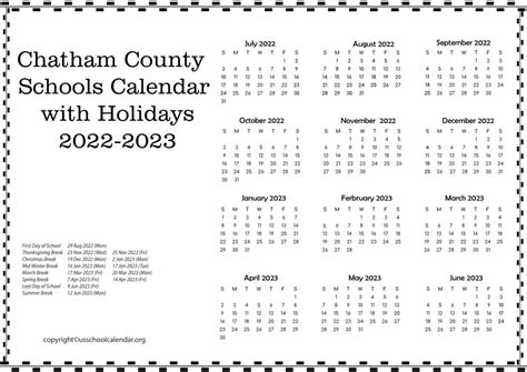 Chatham County Public Schools Calendar