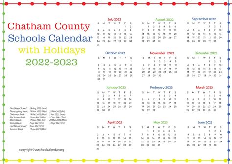 Chatham County Schools NC Calendar