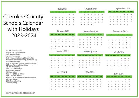 Cherokee County School Calendar Parent Involvement