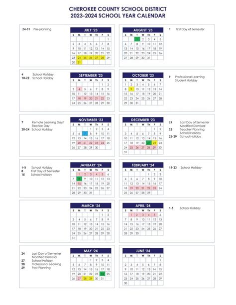 Cherokee County School Calendar Time Management