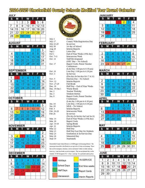 Chesterfield County Schools Calendar Structure