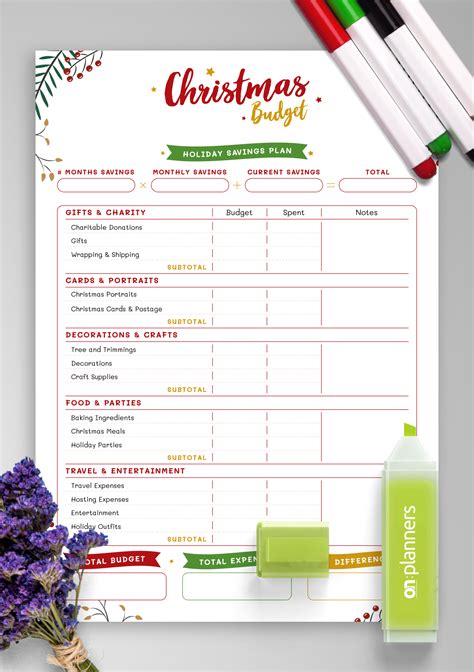 Christmas Budget Template