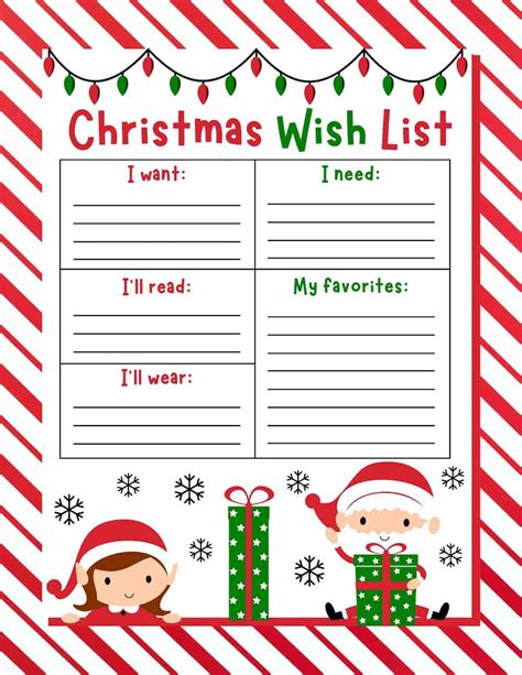 Christmas List Printable Template Benefits