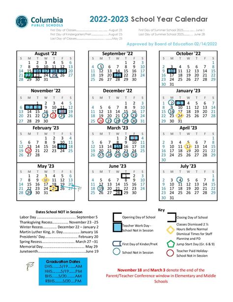 Columbia Academic Calendar Image 6