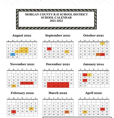 Columbia Schools Calendar Image 10