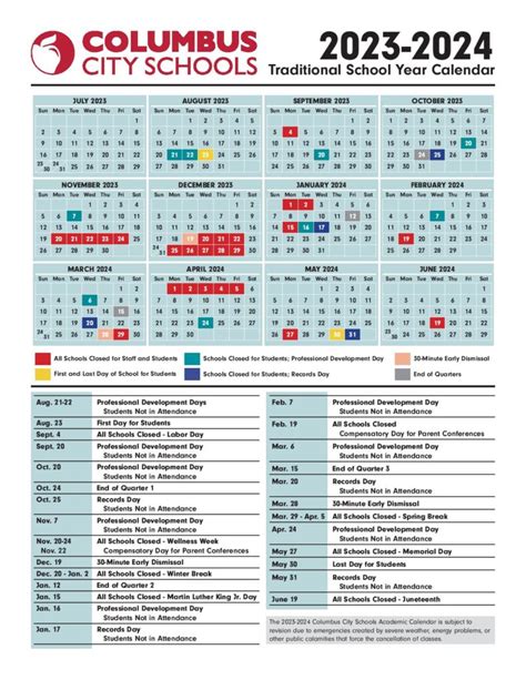 Columbus Schools Calendar Image 4