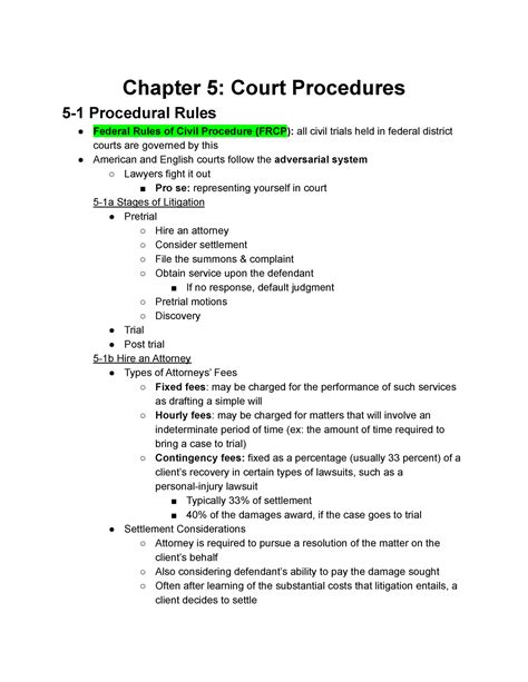 Court Procedure