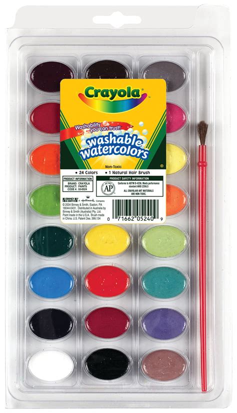 Crayola Watercolor Palette with Paints and Brushes