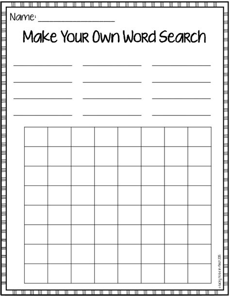 Creating Your Own Word Search Printables